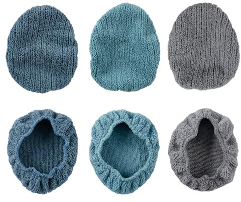 Polyte - Lot de 6 housses en microfibre pour nettoyeur de pare-brise - Non pelucheux - Pour têtes de nettoyage de 14 x 12,7 cm - Triangle