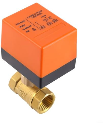 Motorised Zone Valve 2 Port Zone Valve Motorized Ball Valve, Brass Motorized Valve for Air Conditioning, Cold and Hot Water, Underfloor Heating(DN20)