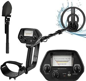 XDOVET Metalldetektor-Set - professioneller Metalldetektor, Multimodus umschaltbar, wasserdichte Spule, hohe Genauigkeit, mit Grabschaufel - schwarz, für Erwachsene und Kinder