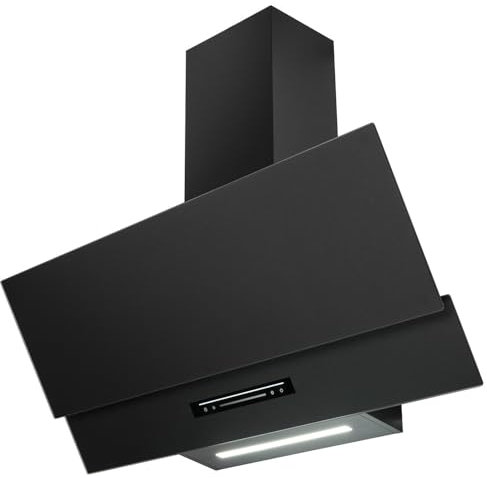 electriQ 90cm Angled Chimney Cooker Hood - Matte Black