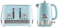 Daewoo Denver Breakfast Set – Sky Blue, Retro 1.5L Rapid Boil Kettle & 4 Slice Wide Slot Toaster, Temperature Gauge, Defrost, Reheat, Cancel Functions, Ideal for Stylish Kitchens