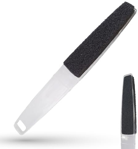 LaRosa PUMICE SPA Lima Doppia per Piedi – Manico Trasparente con Pietra Pomice Nera (Ruvida) e Superficie Abrasiva (Fine)