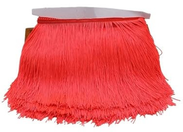 Nappe in pizzo con frange lunghe 20 cm, per tende, vestiti, frange per cucito, accessori per vestiti, colore: pesca