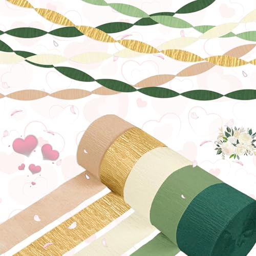 WiDream 5 Rollos C-repé Artesanía, Pape-l Crepé Colores, Cintas Pa-pel Cr-epé Para Decoración, Papel Pinocho P-apel Cre-pe, Serpentinas P-apel Cr-epé Pa-ra Todo Tipo De Fiestas, Bodas (4,5cmx25m)