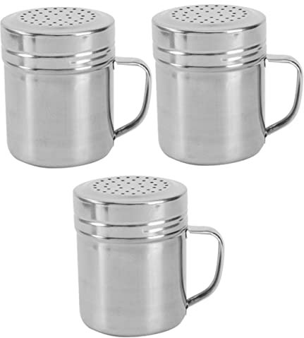 UKCOCO 3 pezzi Bottiglie Dosatori Acciaio Inossidabile per Condimenti Shaker per Contenitori per Spezie Pratici e Leggeri per Cucina e