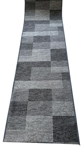 Alfombra Pasillera ICO Antideslizante para Pasillo y Entrada Medidas | Fácil de Limpiar, Suave, Resistente y Decorativa para Hogar - 67x150cm Gris
