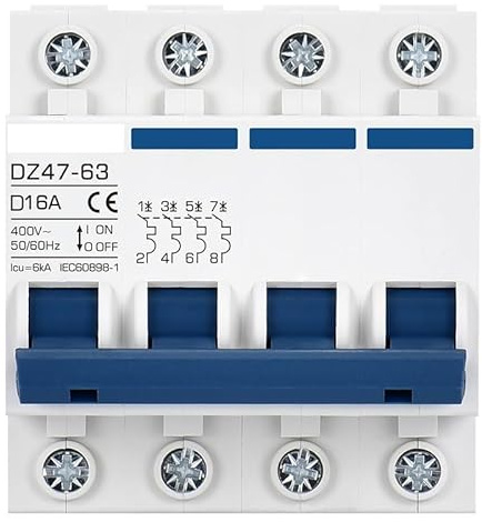 Disjoncteur Disjoncteur de moteur à courbe D AC 10A ~ 125A 400V Interrupteur de démarrage Machine Pompe à eau industrielle(1P,10A)