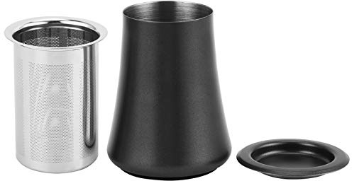 Coffee Powder Sieve 304 Stainless Steel Powder Sifter Container Home Filter Cup for Coffee Enthusiasts and Baristas Durable Brushed Surface Easy to Clean Precise Sieve Holes (Black)