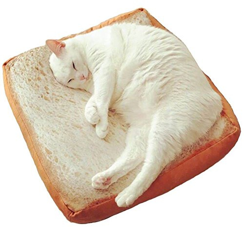 Dofover Soft Cat Cushion Bed Bread Pet Mattress Bed Toast Mats Bedding Pad for Small Medium Dogs & Cats,Sleeping Resting Playing Reading Pillow (15.7''x15.7''x2.6'')