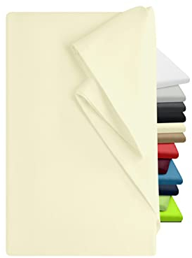 npluseins Bettlaken 180x275cm – Leintuch ohne Gummizug – Tuch ist ideal für Terrasse Reisen Camping und Tischtuch - Wohnmobil Laken - Betttuch ohne Gummizug – 100% Baumwolle, ca. 180 x 275 cm, Natur