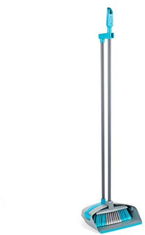 Beldray Dustpan and Brush Set, Long Handled 92cm Sweeping Brush, Household Dust Pan with Rubber Lip, Thick Bristle Broom, Lightweight Indoor Cleaning Set, Stand Up Dustpan & Brush Set, Compact Storage