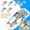 EMAGEREN 8Pcs Charniere Porte en Acier Laminé à Froid charnière invisible à 90 Degrés 105*43mm charniere porte placard avec Vis Installation Facile pour Porte Placard Armoire Meubles Cuisine - Argent