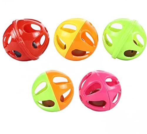 Bemvp 5 Stücke Katze Bell Ball Spielzeug Plastik Spielen Ball Glocke Jagen Kugel Vokal Kleinen Glockenkatze Produkte