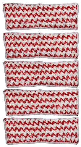 vhbw 5x Wischbezug kompatibel mit Vileda Steam XXL Dampfreiniger, Dampfmop - Mikrofaser Grau Weiß