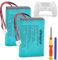 Uwayor PS4 Replacement Battery 2x 2000mAh for Sony Playstation 4 PS4 Controller with Installation Tool, Lithium-Ion, Rechargeable Gaming Controller Accessories (Green)