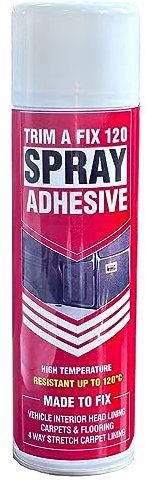 Shield Autocare 4x Trim A Fix 120-500ml High Temperature Extra Strong Adhesive Spray Carpet Tiles Glue for Cars Van Campervan Motorhome Lining, Leather, Rubber, Lino Underlay & Fabric Upholstery (4)