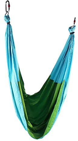 Cocoarm Anti-Schwerkraft-Aerial-Yoga-Fitness-Hängegriff-Inversionsschaukel-Hängematte mit Dickem Schaumstoffgriff, Höhenverstellbar 250 X 150 cm (Himmelblau und Fruchtgrün)