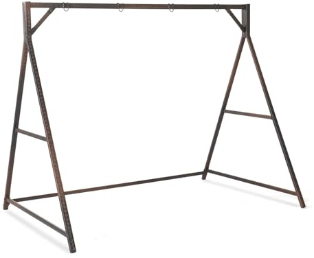 VINGLI Upgraded 7 FT Rattan Porch Swing Frame, Heavy Duty 1200 LBS Weight Capacity Swing Stand for Outdoors, Brown