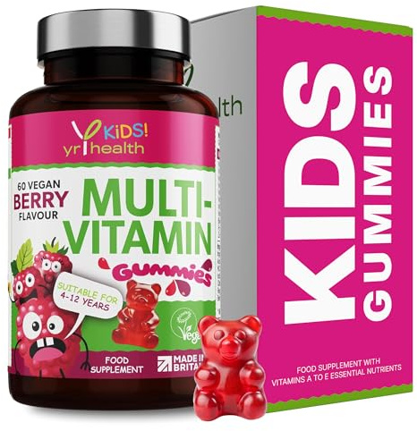 Kids Multivitamin and Mineral Gummies - 60 Vegan Berry Flavour Chewable Gummies, Kids Vitamin for 4-12 Years - 2 Months Supply - Made in The UK by YrHealth