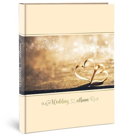 Album portafoto con scatola, Art. Matrimonio, con 30 fogli - 60 facciate e velina separatore di pagine, formato album 24x31cm (02)
