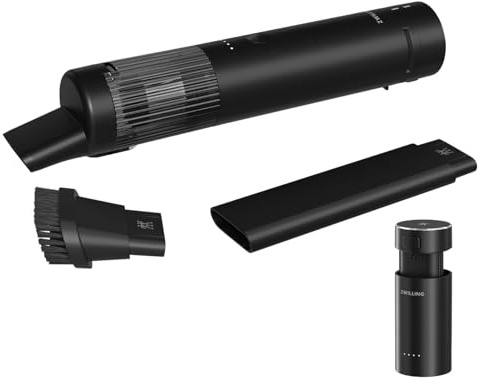 ZWILLING XTEND - Aspirapolvere senza fili, con batteria e stazione di ricarica, aspirapolvere da tavolo, sistema a doppio filtro, 60 Watt, colore: Nero