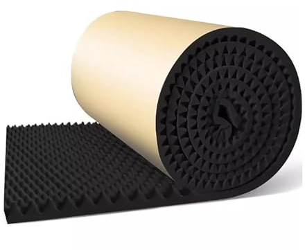 Självhäftande akustisk skumpaneler, 20mm tjockt ljudisoleringsmaterial för väggar, perfekt för ljudisolering i inspelningsstudior, KTV och hembiosalar(Size:1 * 10m,Color:svart)