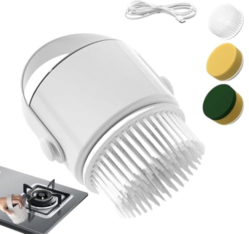 Cepillo eléctrico para limpieza | 1200 mAh recargable cepillo eléctrico | con 3 cabezales reemplazables potente automático sin cable | Para juntas, azulejos, bañeras de baño o suelos