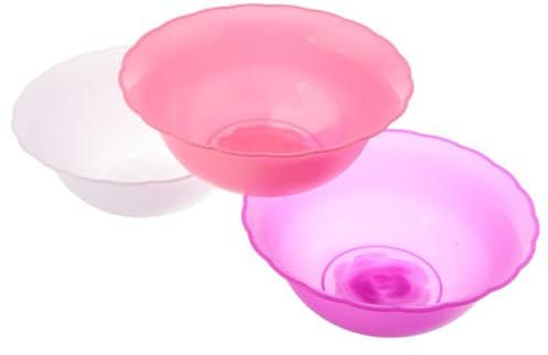 MUCKLILY 3 Stück Rundes Kunststoff Waschbecken mit Deckel Tragbar Vielseitig für Gesichtsreinigung Spa Haushalt und Außeneinsatz Farbig