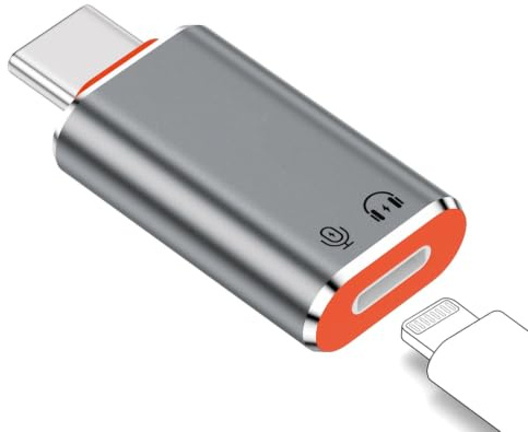 Adaptador Ligh-tning a USB C Audio, Carga rápida PD 60 W y Transferencia