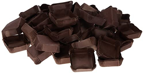 Decora 0339775 CF 700 GROß QUADRATISCHE PAPIERFÖRMCHEN BRAUN 60X60XH20 MM, 6 x 6 x 2 cm