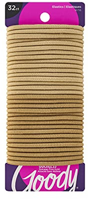 Goody Ouchless Elastic Hair Tie - 32 Count, Blonde - 4MM for Medium Hair - Slideproof Pain-Free Hair Accessories for Men, Women, Boys, and Girls - Perfect for Long Lasting Braids, Ponytails, and More