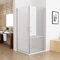 MIQU Duschkabine Eckeinstieg 100x80 x185cm Dusche 180°Doppelt Schwingtür Pendeltür Duschwand Duschabtrennung NANO Glas