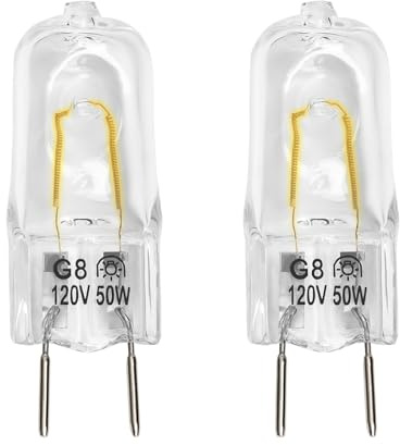 Belleone Light Bulb Fit for GE Microwave Oven - 120V 50W Halogen Light Bulb Lamp Compatible with GE Over The Range Microwave Hood, Kitchen Over Stove Light Surface, Replaces WB08X10057 WB08X10051