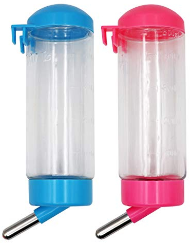 Svauoumu 2 Stück Trinkflasche für Kaninchen, Automatisch HäNgende Wasserflasche, Tropffreier Haustier WasserträNke FüR Kaninchen, Meerschweinchen, Hamster