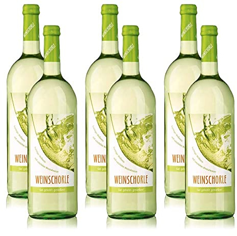 Weinschorle Weiß, weinhaltiges Getränk, sortenreines Weinpaket (6x1,0l)