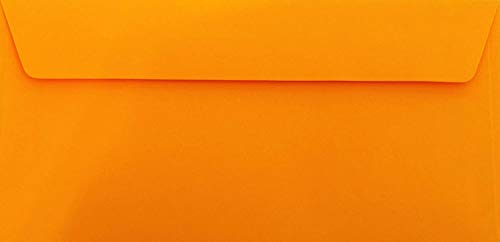 DIN Lang -11 x 22 cm - 25 Brief-Umschläge Orange - 120 g/m² - die Umschläge sind eingeschweißt - haftklebung - Kuvert ohne Fenster