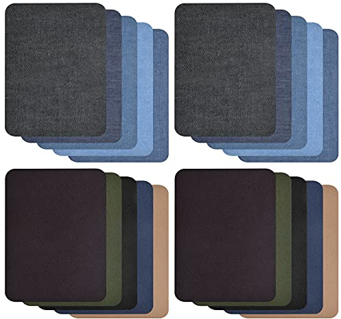 20 Stück Flicken zum Aufbügeln, Selbstklebende Patches, Bügelflicken, Reparatur-Set, Dekoration für T-Shirt, Jeans, Kleidung und Taschen