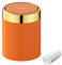 Mbillion Mini-Mülleimer mit Deckel, kleiner Schreibtisch-Mülleimer, niedlicher Metall-Mülleimer für Tischplatte, Arbeitsplatte, Edelstahl, 1,5 l Abfalleimer für Büro, Salon, Auto, Schlafzimmer Orange