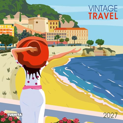 CALENDRIER 2027 AFFICHE DE VOYAGE VINTAGE - AFFICHE RETRO - VACANCES (TS) + offert un agenda de poche 2027