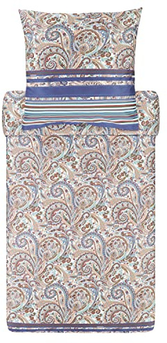 Bassetti NOTO 9321843 - Juego de Ropa de Cama y Funda de Almohada de 100% satén de algodón en Color Gris G1, Medidas: 135 x 200 + 1 K 80 x 80 cm