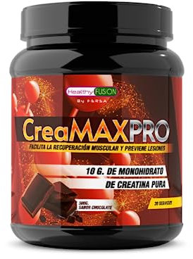 Healthy Fusion | 10.000mg/dosis de Creatina Monohidrato | Creatina 80mesh 100% pura y limpia | Mejora el rendimiento físico y aumenta el crecimiento muscular | 300 gr. Sabor chocolate