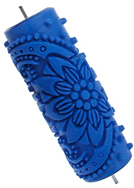 1PC Rubber Embossed Flower Pattern DIY Paint Roller Sleeve Decorative Texture Roller for Wall Painting Machine Paint Roller Sleeve Rubber Embossed Flower Rubber Roller Tool for Crafts