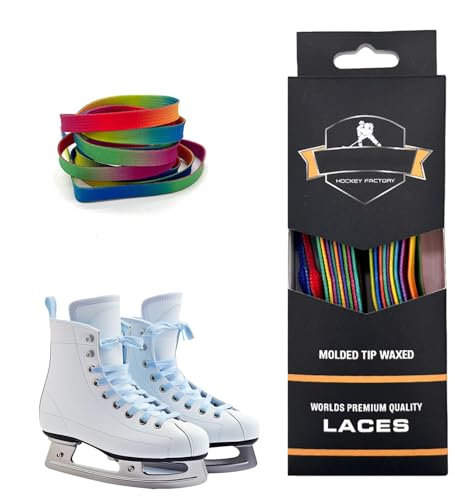 Hockeyskridskor, dubbla flätade skridskor, vaxade rullskosnören | mångsidiga skosnören för rullskor, inline-skridskor, skridskor och hockeyskridskor, Bunt2, 120