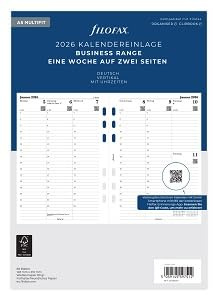 Filofax Kalender A5 Multi 1 Woche auf 2 Seiten (deutsch)2026