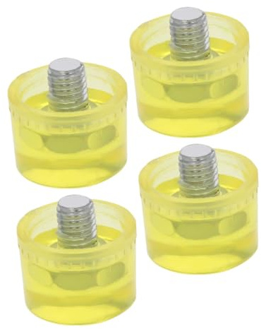 BAZEITFLOW 4 Pcs Rubber Mallet Hammer Replacement Heads Soft Striking Tips for Damage Precision Work Shock Absorbing Rubber Faces for Sensitive Surfaces and Crafts