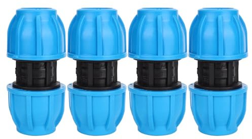 Adaptador de conector recto de 4pcs de 25 mm a 25 mm, conector de tubería de agua de plástico PE Conector rápido Filtros de grifo Fastización de conexión para tuberías de agua PPR