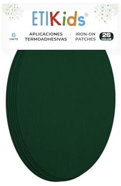 6 Iron-On Knee Pads Elbows to Protect Your Clothes and Repair of Trousers, Jackets, Sweaters, Shirts. 16cm x 10cm (Bottle Green)