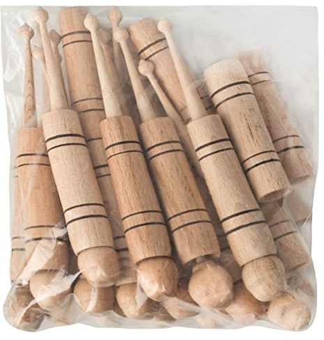 Clap en bois en sachet de 20 (10x lot de 2) | Fabrication artisanale de dentelle | Clapet de boîtier de haute qualité | Clapet de boîtier avec rainures brûlées