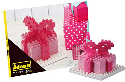 Idena 40152 – Postal Regalo con un Set de construcción 3D con 81 Piezas de construcción Originales Brixies, Grado de dificultad 1, Tarjeta de felicitación o Regalo para niños y Adultos