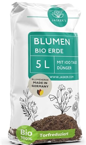 Blumenerde 5 L - Mit 100 Tage Langzeitdünger und Wurzelaktivator - Luftige Erde Für Pflanzen - Für Balkon- & Gartenpflanzen - Nährstoffreiche Pflanzerde - Blumenerde Balkonpflanzen